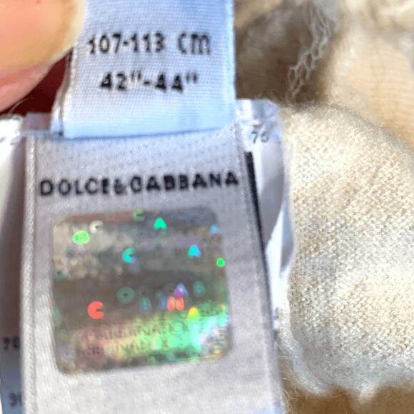 Dolce & Gabbana Girls Beige Cashmere Silk Lace Knit Cardigan Sweater Size 5 - Picture 5 of 9
